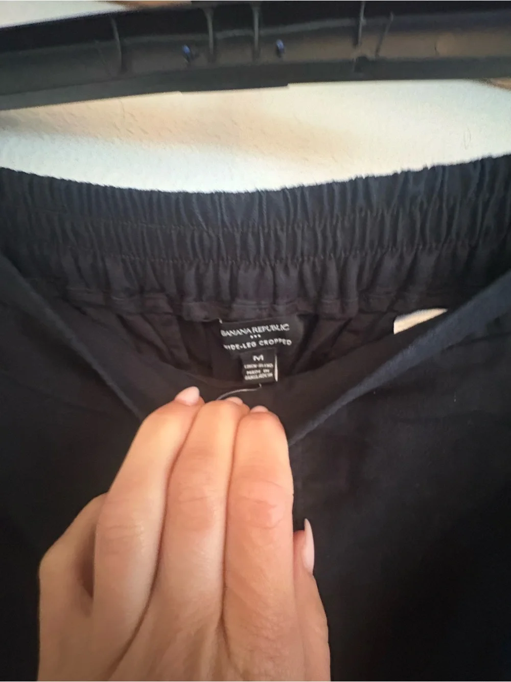 Banana Republic Black Wide-Leg Linen Blend Pants
